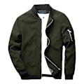 Miniatyrbillede 1 af 5: Flight Bomber Jakke Mode Afslappet Lynlåslukning Trendy Jakker Frakke Mænd 4XL Green