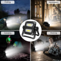 Miniatyrbillede 5 af 5: Genopladelig LED Arbejdslampe, 2 COB Forlygter, 3 Tilstande, 20w 5000mah Powerbank, Foldbar LED Arbejdslampe Med 360 Graders Rotation Til Camping, Reparation