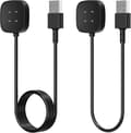 2-pack laddningskablar kompatibla med Fitbit Sense/sense 2 och Versa 4/versa 3 smarta klockor, USB-laddningskabelstativ