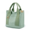 Miniatyrbillede 1 af 5: Canvas tote taske til kvinder, canvas håndtaske med flere indvendige lommer, lynlåslukning med vedhæng, ensfarvet Portable Green