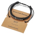 Miniatyrbild 1 av 5: Morse Code Alfanumerisk Par Armband Justerbara Armband Morse Code String ZJ8397-BFF