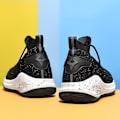 Miniatyrbillede 3 af 5: Herre Basketballsko Åndbare Skridsikre Sports Løbesko 6907 Black EU 41