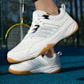 Miniatyrbillede 5 af 5: Herre Dame Letvægts Sneaker Mode Indendørs Baneksko Egnet Til Badminton 3Da1020 WhiteGray EU 44