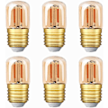 Pikkukuva 1 / 5: Mini Tubular Led -lamppu, 1 W T28 Edison Led -filamenttilamppu E27 kierrekanta 2200 K erittäin lämmin valkoinen lamppu 80 lm ei-himmennettävä (meripihkanvärinen lasi) 220 V, 6 kpl [ene