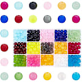 Miniatyrbilde 1 av 5: 600 stk. frostede perler 15 farger 6mm transparente glassperler frostede krystallperler for halskjede armbånd øredobber smykkelaging
