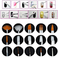 Miniatyrbild 4 av 4: Nagelkonstset, 15 st nagellackborstar med 5 st nagelprickpennor för nageldesign (vit)