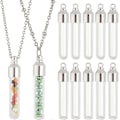 Miniatyrbild 1 av 5: 12 Set Glasflaska Hänge med Skruvlock Hängande Hänge Önskeflaskor 1,3 Tum Ihålig Glasflaska Charm med Silverlock för DIY Örhängen Hänge C