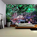 Miniatyrbild 5 av 5: (150 X 200cm) Livets Träd Gobeläng Psykedelisk Livets Träd Gobeläng Träd Måne Sol Gobeläng Väggdekoration Psykedelisk Matta Gobeläng Vägg Hängande W