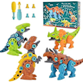 Miniatyrbillede 2 af 4: Adskillelige Dinosaurlegetøj til Drenge Byggelegetøjssæt STEM Læringslegetøj Konstruktion 4 Pakker