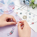Miniatyrbillede 3 af 5: 150 stk. 10 farver Transparente spraymalede perler Glitter Krystal Løse perler Dråbeformede perler Charms Topborede glasafstandsstykker til DIY håndværk