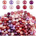 Miniatyrbilde 1 av 5: 600 stk. Perleperler 6 mm Satin Glansperler 10 Farger Rosa Rød Imitasjonsperler Glassperler Løse Avstandsperler Perlemorsperler for Halskjede Armbånd