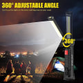 Miniatyrbilde 3 av 5: Oppladbar arbeidslampe, LED lommelykt bærbar inspeksjonslampe 360 roterbar lommelykt med magnetisk base og krok 5 moduser campinglys (2 pakning, svart)