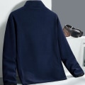 Miniatyrbilde 4 av 5: Vinterjakke for menn med full glidelås, tykk dobbeltsidig plysj polarfleece dark gray M