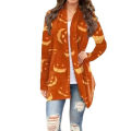Miniatyrbillede 1 af 5: Dame Cardigan Langærmet Sød Afslappet Halloween Åben Front Cardigan Frakke Til Kvinder L 2