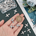 Miniatyrbilde 5 av 5: 1 Eske 40 stk. Rosenkrans Kors Krystall Rhinestone Charms Bulk Cubic Zirconia Onde Øye Krusifiks Kors Charms