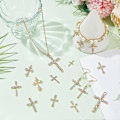 Miniatyrbilde 4 av 5: 30 stk Rhinestone Kors Charms 10 Stiler Micro Pave Krusifiks Charms Kobling med Imitasjonsperle & Hjerte & Sløyfe Dingle Anheng for Halskjede Armbånd