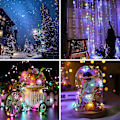 Miniatyrbillede 4 af 5: 2 * 10m/200 Led Batteridrevne Lyskæder, til Jul