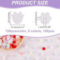 Miniatyrbilde 2 av 5: 800 stk. 8 farger Akryl Perlehetter Frostet Blomsterform Perler Transparent 6-Blad Perle Endestykker for Halskjede Øredobber Smykkelaging