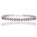 Miniatyrbillede 1 af 5: Farverige krystalarmbånd med perler til kvinder, heldig skinnende håndledskæde, slidstærk modehånd Rose Red