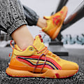 Miniatyrbillede 5 af 5: Herre Basketballsko Høj Overdel Åndbare Sportssko Skridsikre Mode Sneakers 3F8899 Orange EU 41