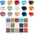 Miniatyrbillede 1 af 5: 1500 stk. 4 mm Facetterede Bicone Rondelle Glasperler Briolette Krystal Tjekkiske Spacer Perler 15 AB Farver