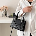 Miniatyrbillede 5 af 5: Dame Skuldertaske Retro Klassisk Håndtaske Pu Læder Clutch Taske Med Lynlås black