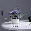 Miniatyrbillede 2 af 5: Smedejerns Bærbart Stativ Hortensia Bonsai Dekoration Hjem Studieværelse Kontor Bryllupsdekoration Blomsterdekoration Light purple