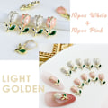 Miniatyrbild 2 av 5: 20 st 3d Tuilip nagelcharms blomma nagel strass nagelkonst pärlor nagel nitar lyxig tulpan nagel smycken söta gyllene legering blomma charms för nagel dekor