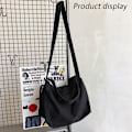 Miniatyrbillede 5 af 5: Canvas Læder Messenger Taske Skuldertaske Kryds Krops Taske black
