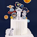 Miniatyrbillede 2 af 5: Astronaut Figurer Kagepynt Ydre Rum Kagedekoration Rummand Model Display Miniature Astronaut Legetøj Sæt 3 stk