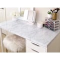 Miniatyrbillede 2 af 5: 60x300cm Blank Marmor Papir Granit Grå/hvid Rulle Køkkenbordplade Skab Møbelrenovering Tykt Tapet Pvc Let Aftageligt Opgradering