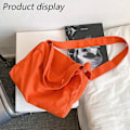 Miniatyrbillede 4 af 5: Canvas Læder Messenger Taske Skuldertaske Kryds Krops Taske Orange