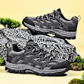 Miniatyrbillede 3 af 5: Herre Dame Vandresko Lav Top Sneakers Til Udendørs Trailløb Trekking Vandring 3D2388 Gray EU 41