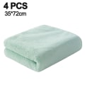 Pikkukuva 2 / 5: Erittäin pehmeät kylpypyyhkeet 4 kpl (35 x 70 cm) - Nopeasti kuivuvat - Korallifleece erittäin imukykyinen pyyhe green
