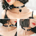 Miniatyrbild 2 av 6: 4 stycken Läder Choker Halsband, Färgglada Punk Stil Gotiska Choker Halsband PU Läder Choker Halsband för Kvinnor Accessoarer