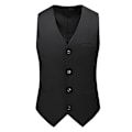 Miniatyrbillede 1 af 5: Herre Klassisk Forretningssæt Vest, Regular Fit Smokingvest Black L