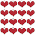 Miniatyrbillede 1 af 5: 50 STK Valentine Hjerte Charms Bulk Røde Hjerter Charm Emalje Evig Kærlighed Søde Valentinsdag Charm Hjerteform Sølv Charm til Smykkefremstilling Charms Nøgle
