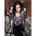 Pikkukuva 2 / 5: Punk Gothic Rock Pitkät Sormettomat Käsineet, Musta, Yksi Koko