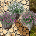 Miniatyrbillede 5 af 5: Kunstige falske blomster til udendørs brug, falsk plastik grønt bryllup bondehus indretning 8 stk. rød lotus White
