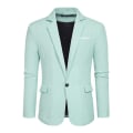 Miniatyrbilde 2 av 5: Herre Blazer Slim Fit Jakke, Enkeltspent Blazer med Én Knapp Green S