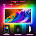 Miniatyrbild 2 av 7: TV-belysning, 4m LED-lampor för 32-55 tum TV, RGB TV LED-lampor bakom, Musiksynkronisering Bluetooth APP