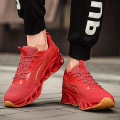 Miniatyrbillede 4 af 5: Herresko Flyvende Vævet Fritidssko Åndbare Sneakers Sportssko 8818 Red EU 47