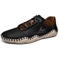 Miniatyrbild 1 av 5: Herrhandsydda casual skor andningsbara mode sneakers 105 Black EU 48