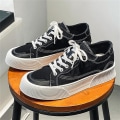 Miniatyrbillede 2 af 5: Herre Canvas Sko Mode Sneakers Lav Top Tennissko Snørebånd Casual Sko 3Dn2210 Black EU 41