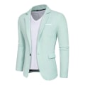 Miniatyrbilde 1 av 5: Herre Blazer Slim Fit Jakke, Enkeltspent Blazer med Én Knapp Green S