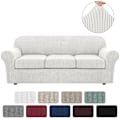 Miniatyrbild 1 av 5: Stretch Vattentät Soffa Överdrag, 1 Del, Spandex, Jacquard Elastisk Soffa Överdrag Med Halkskyddsskum white 2 Sitzer enlarge