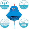 Miniatyrbilde 3 av 5: Solhatt for barn UPF 50+ Gutt Jente Beskyttelseshatt Bredbremmet Strandhatter med Mesh og Justerbar Hakestropp