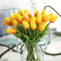 Miniatyrbild 4 av 4: Simulering Tulpan Konstgjord Tulpan Bukett Konstgjord Tulpan Blomma För Hem Orange 10st