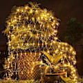 Miniatyrbillede 4 af 5: 3m X2m 200 Led Have Net Lys, Netdrevet Vandtæt Med 8 Tilstande & Timer Netgardin Lys Varm Hvid