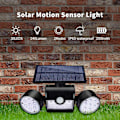 Miniatyrbild 4 av 5: Utomhus solcellslampa, utomhus solcells vägglampa, med 30 vattentäta dubbla LED-strålkastare, 360 graders rotation, sensor